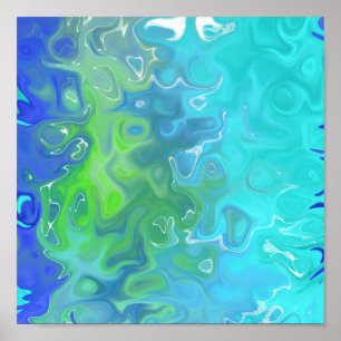 Poster Couleur Yell abstrait 88,8