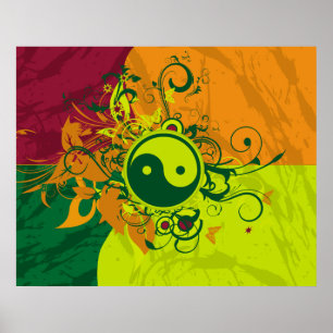Poster Couleur Yin Yang