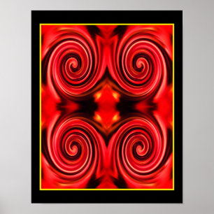 Poster Couleurs Abstraites Rouges Et Jaunes