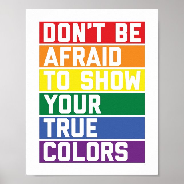Poster Couleurs arc-en-ciel LGBTQ | Idée cadeau mois fier (Devant)