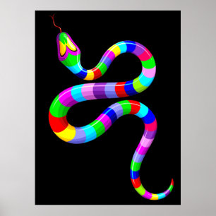 Poster Couleurs arc-en-ciel psychédéliques serpent