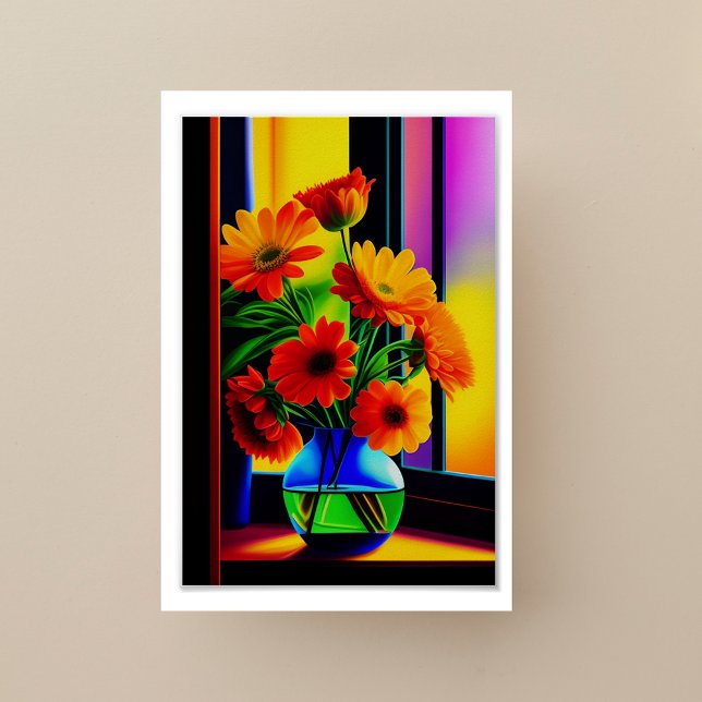 Poster Couleurs audacieuses Bouquet floral artistique (Créateur téléchargé)