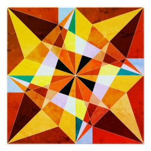 Poster Couleurs chaudes Cool formes géométriques angulair