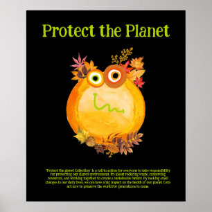 Poster couleurs d'automne PROTÉGER LA PLANÈTE, SAUVER L'A