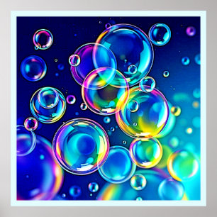 Poster Couleurs de bulles magiques