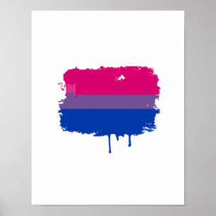 Poster Couleurs de fierté bisexuelle
