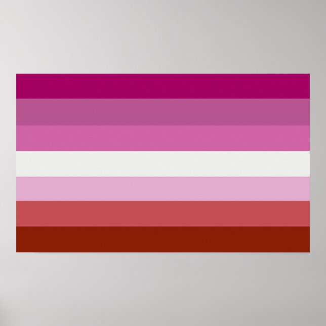 Poster Couleurs de fierté lesbienne au rouge à lèvres - (Devant)