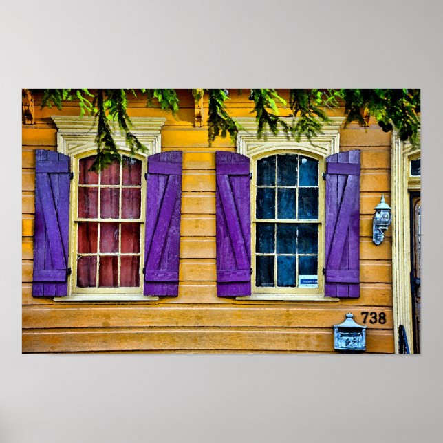 Poster Couleurs de la Nouvelle-Orléans - Shutters Print (Devant)
