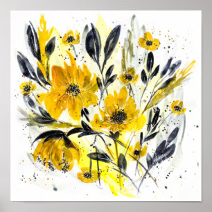 Poster Couleurs de l'année Aquarelle moderne Floral