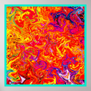 Poster Couleurs de lave en gras Conception abstraite