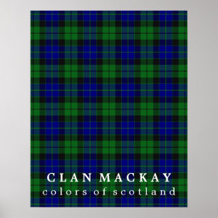 Poster Couleurs de MacKay de clan de tartan de l'Ecosse