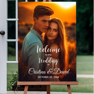 Poster Couleurs de texte modifiables Panneau de bienvenue