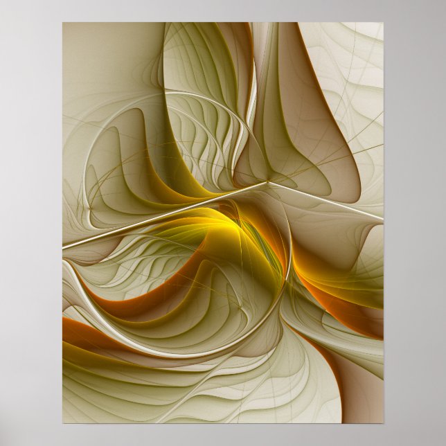 Poster Couleurs des métaux précieux, art fractal Abstrait (Devant)
