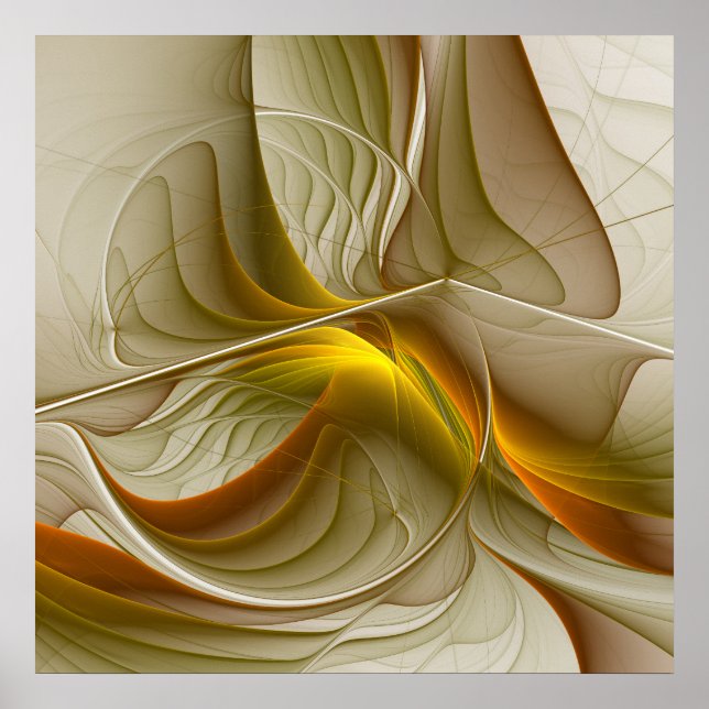Poster Couleurs des métaux précieux, art fractal Abstrait (Devant)