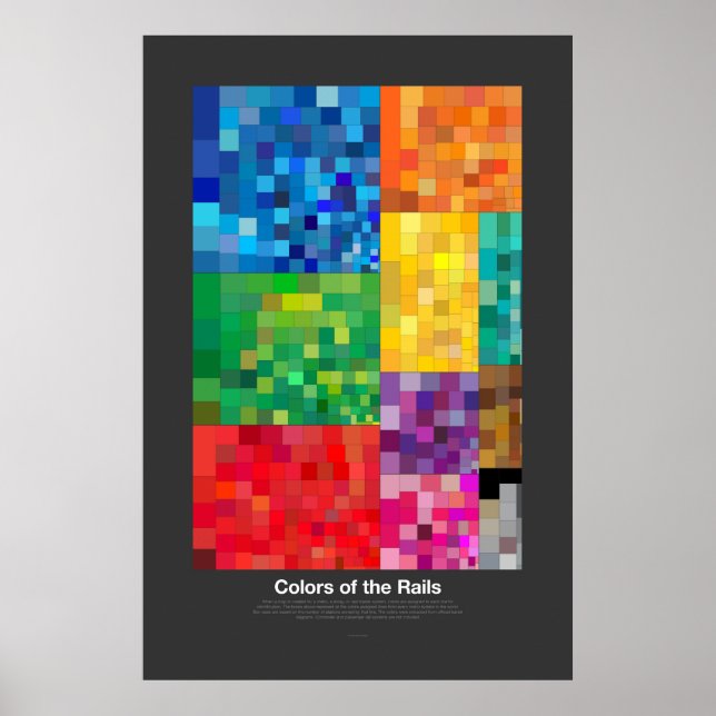 Poster Couleurs des rails (foncé) (Devant)