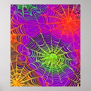 Poster Couleurs douces : Spiderweb Art