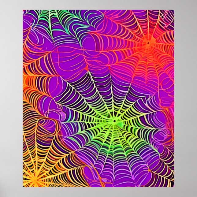 Poster Couleurs douces : Spiderweb Art (Devant)