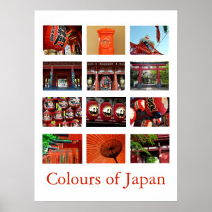 Poster Couleurs du Japon (rouge/vermillon)