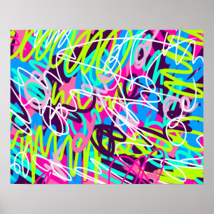 Poster Couleurs Joyeuses Moderne Abstrait