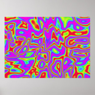 Poster Couleurs liquides psychédéliques sauvages