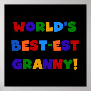 Poster Couleurs lumineuses de mamie du Meilleur-est du mo