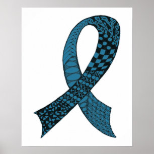 Poster Couleurs personnalisées du ruban de sensibilisatio