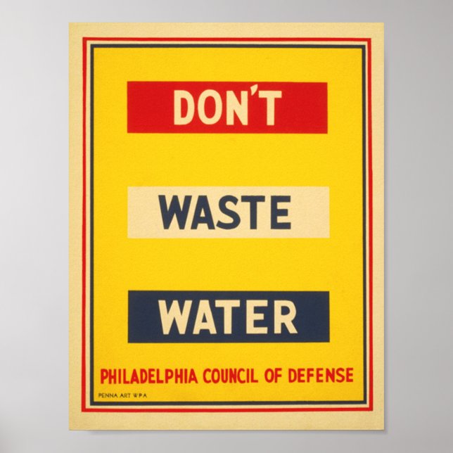 Poster Couleurs primaires lumineuses, ne pas gaspiller l' (Devant)