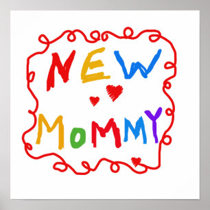 Poster Couleurs primaires Texte Nouveaux cadeaux maman