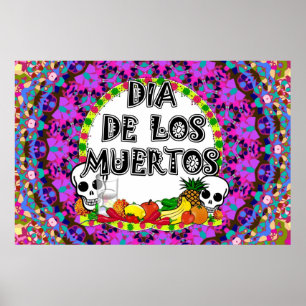 Poster Couleurs Sauvages Dia De Los Muertos