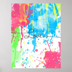 Poster Couleurs vives colorées cool Aimer mot