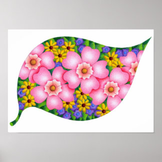 Poster Couleurs vives des fleurs.