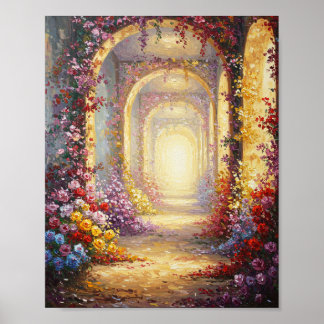 Poster Couloir de l'arche florale | Art à l'huile impress