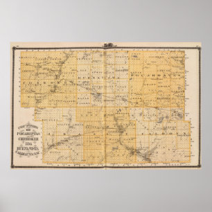 Poster Counties of Pocahontas, Cherokee