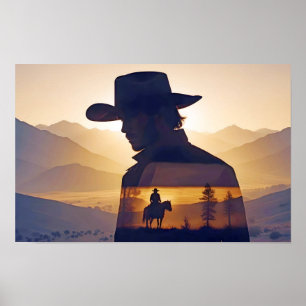Poster Country Cowboy Adventure Outdoors Nature Escape