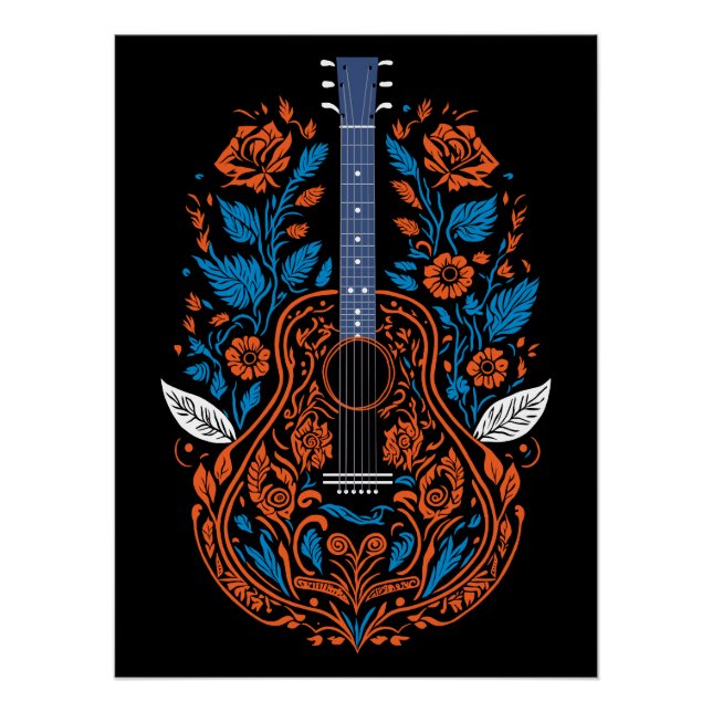 Poster Country Guitare Art (Devant)