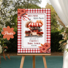 Poster Countryside Picnic Gingham Bridal Shower Welcome
