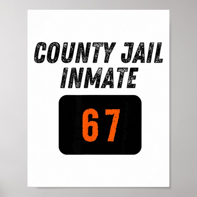 Poster County Jail Prison Inmate 67 Halloween Funny Mens  (Devant)