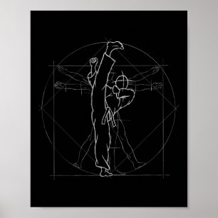 Poster Coup de pied circulaire Kickboxing Kung Fu Mma Tae