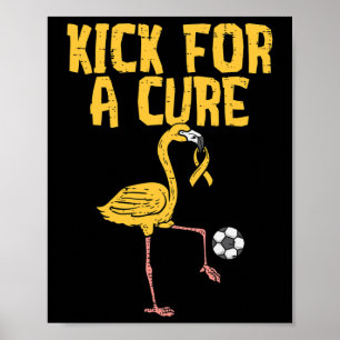 Poster Coup de pied de football de flamant pour une guéri