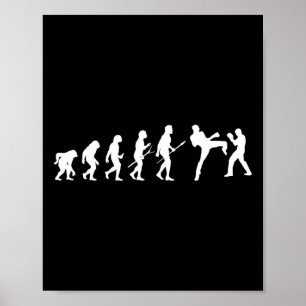 Poster Coup de pied Mma Kickboxing Boxeur Boxe Évolution 