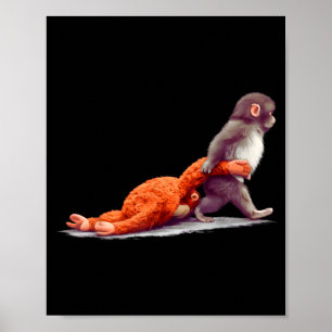 Poster Coup de singe bébé graphique petit coup grand amou