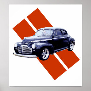 Poster Coupé 1941 de Chevy de bleu