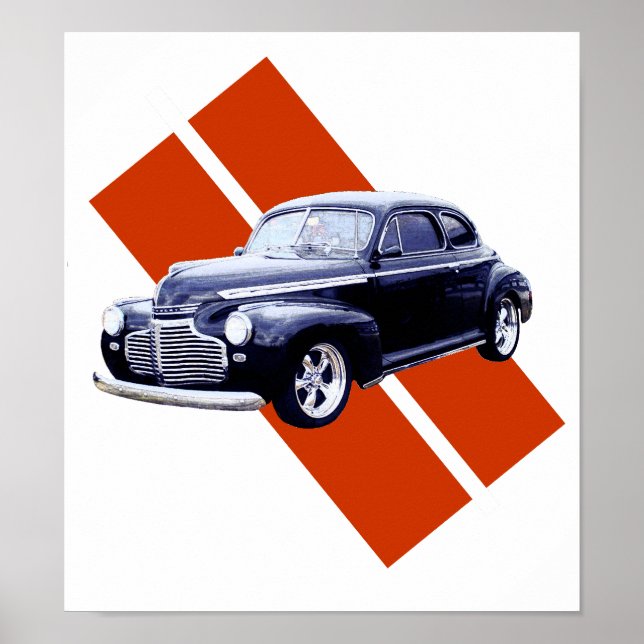 Poster Coupe bleu 1941 Chevy (Devant)