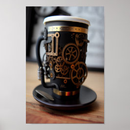 Poster Coupe de café Steampunk