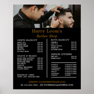Poster Coupe de cheveux élégante, Liste de prix des barbi