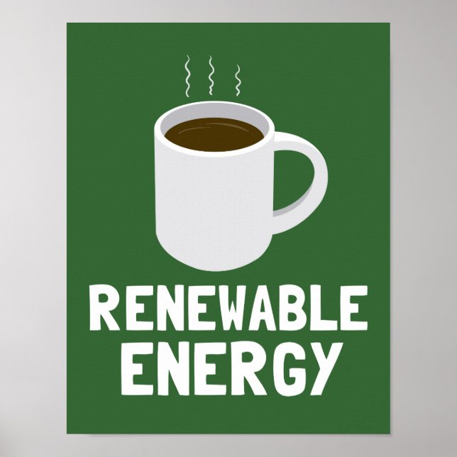 Poster Coupe du café d'énergie renouvelable (Devant)