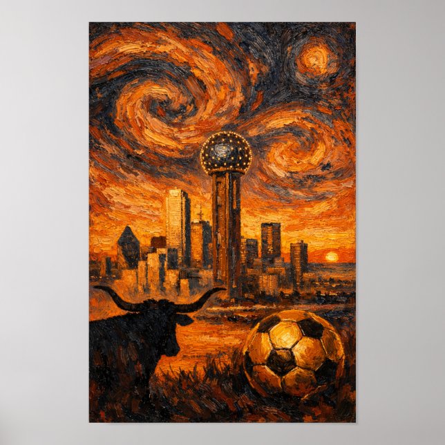 Poster Coupe du Monde Dallas Ember Sky 2026 Art Expressio (Devant)