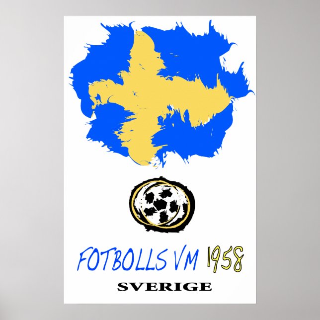 Poster Coupe du monde de football Suède 1958 (Devant)