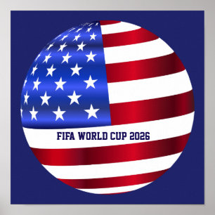 Poster Coupe du Monde FIFA USA Drapeau