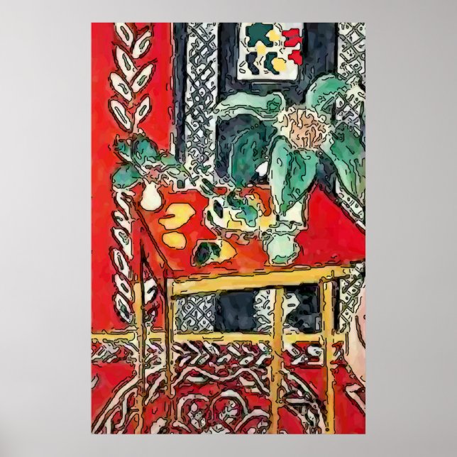 Poster Coupe Fleurs et Café (Devant)